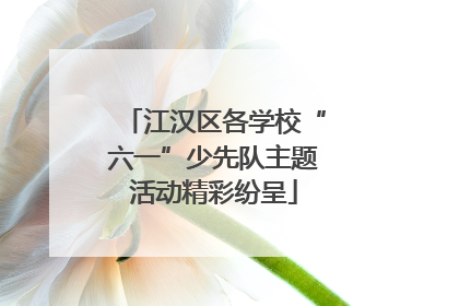 江汉区各学校“六一”少先队主题活动精彩纷呈