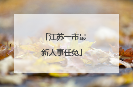 江苏一市最新人事任免