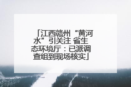 江西赣州“黄河水”引关注 省生态环境厅：已派调查组到现场核实