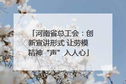 河南省总工会：创新宣讲形式 让劳模精神“声”入人心