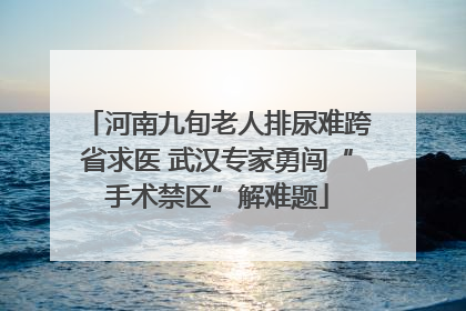 河南九旬老人排尿难跨省求医 武汉专家勇闯“手术禁区”解难题