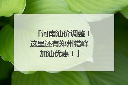 河南油价调整！这里还有郑州错峰加油优惠！