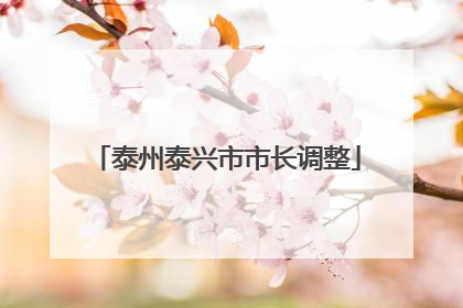 泰州泰兴市市长调整