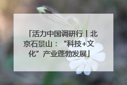 活力中国调研行丨北京石景山：“科技+文化”产业蓬勃发展