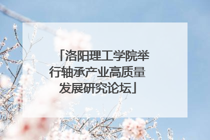 洛阳理工学院举行轴承产业高质量发展研究论坛