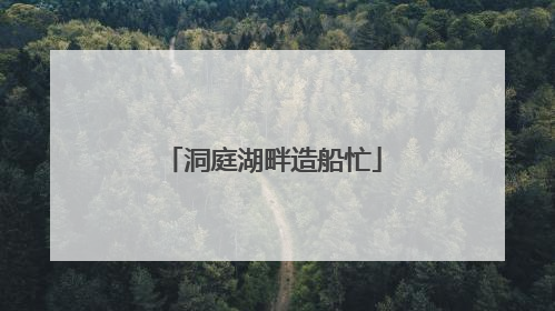 洞庭湖畔造船忙