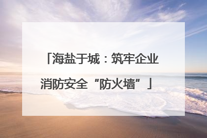 海盐于城：筑牢企业消防安全“防火墙”