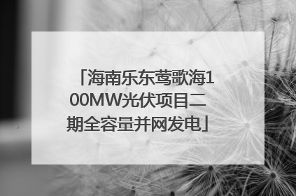 海南乐东莺歌海100MW光伏项目二期全容量并网发电