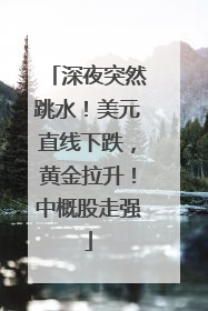 深夜突然跳水！美元直线下跌，黄金拉升！中概股走强