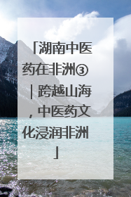 湖南中医药在非洲③｜跨越山海，中医药文化浸润非洲