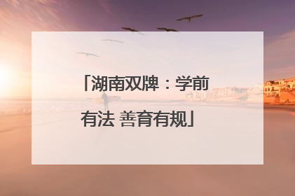 湖南双牌：学前有法 善育有规