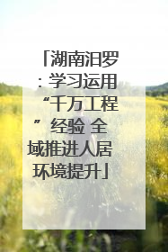 湖南汨罗：学习运用“千万工程”经验 全域推进人居环境提升