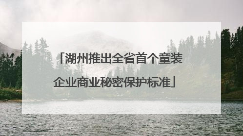 湖州推出全省首个童装企业商业秘密保护标准