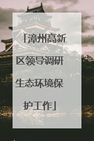 漳州高新区领导调研生态环境保护工作