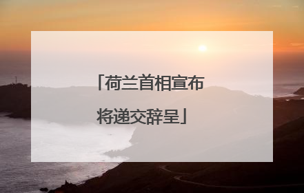 荷兰首相宣布将递交辞呈