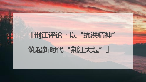 荆江评论：以“抗洪精神”筑起新时代“荆江大堤”