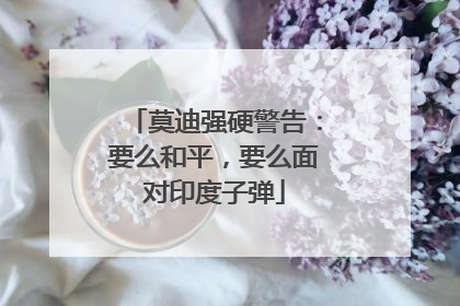 莫迪强硬警告：要么和平，要么面对印度子弹