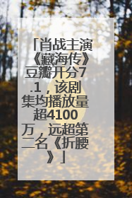 肖战主演《藏海传》豆瓣开分7.1，该剧集均播放量超4100万，远超第二名《折腰》