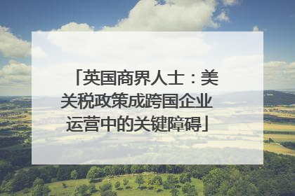 英国商界人士：美关税政策成跨国企业运营中的关键障碍