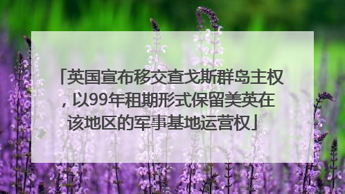 英国宣布移交查戈斯群岛主权，以99年租期形式保留美英在该地区的军事基地运营权