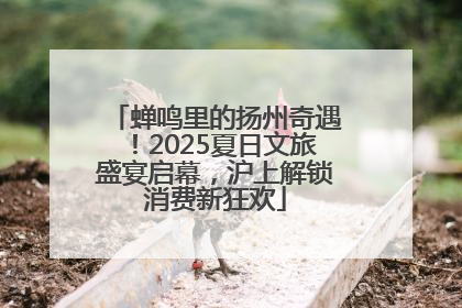 蝉鸣里的扬州奇遇！2025夏日文旅盛宴启幕，沪上解锁消费新狂欢