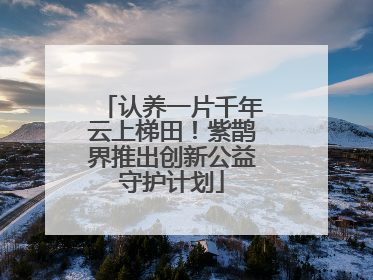认养一片千年云上梯田！紫鹊界推出创新公益守护计划