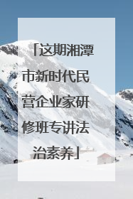 这期湘潭市新时代民营企业家研修班专讲法治素养