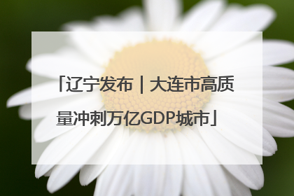 辽宁发布｜大连市高质量冲刺万亿GDP城市