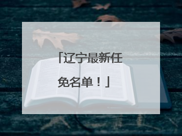 辽宁最新任免名单！