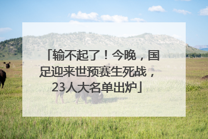 输不起了！今晚，国足迎来世预赛生死战，23人大名单出炉