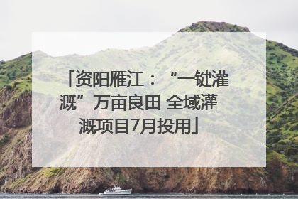 资阳雁江：“一键灌溉”万亩良田 全域灌溉项目7月投用