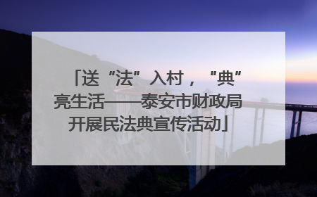 送“法”入村，“典”亮生活——泰安市财政局开展民法典宣传活动