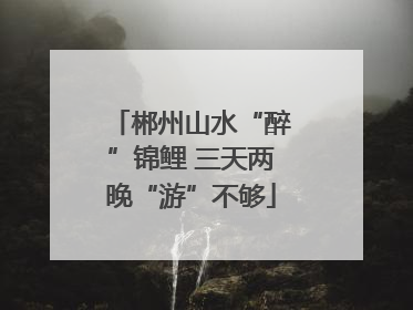 郴州山水“醉”锦鲤 三天两晚“游”不够