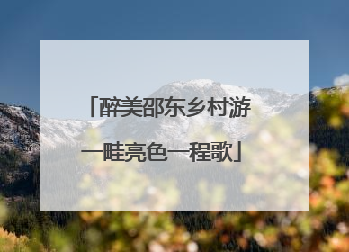 醉美邵东乡村游 一畦亮色一程歌