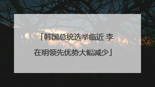 韩国总统选举临近 李在明领先优势大幅减少
