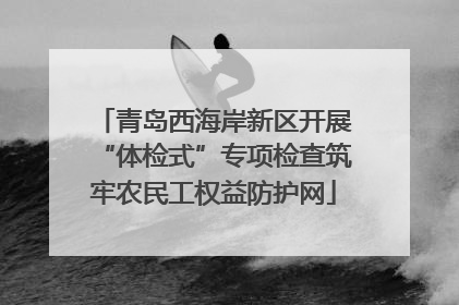 青岛西海岸新区开展“体检式”专项检查筑牢农民工权益防护网
