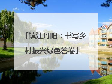 镇江丹阳：书写乡村振兴绿色答卷