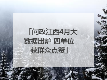问政江西4月大数据出炉 四单位获群众点赞