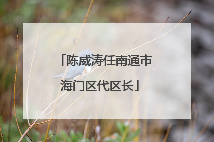 陈威涛任南通市海门区代区长