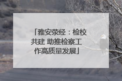 雅安荥经：检校共建 助推检察工作高质量发展