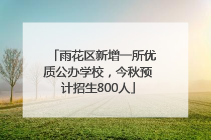 雨花区新增一所优质公办学校，今秋预计招生800人