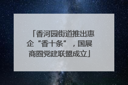 香河园街道推出惠企“香十条”，国展商圈党建联盟成立