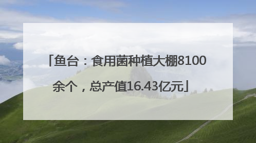 鱼台：食用菌种植大棚8100余个，总产值16.43亿元
