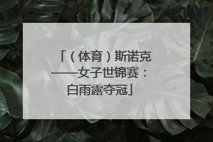 （体育）斯诺克——女子世锦赛：白雨露夺冠