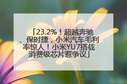 23.2%！超越奔驰、保时捷，小米汽车毛利率惊人！小米YU7搭载消费级芯片惹争议