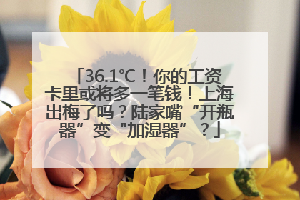36.1℃！你的工资卡里或将多一笔钱！上海出梅了吗？陆家嘴“开瓶器”变“加湿器”？