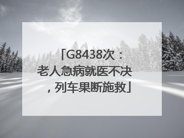 G8438次：老人急病就医不决，列车果断施救
